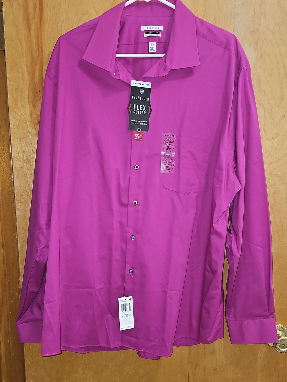 Van Heusen Men's Long-Sleeve Dress Shirt - Magenta